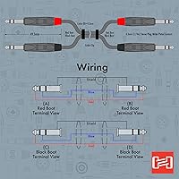 Vista 5 de Hosa HSS-015X2 Pro Interconexión estéreo, doble REAN TRS de 1/4" a la misma, 15 pies