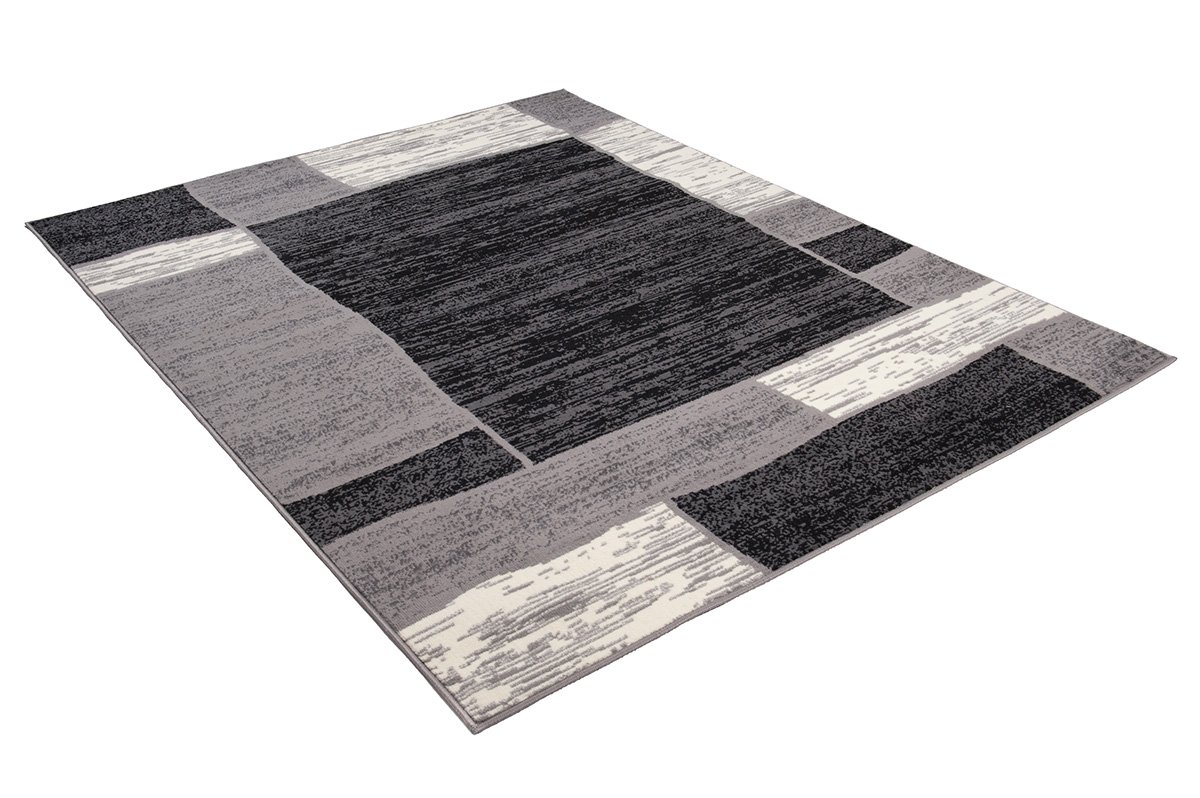 Mazovia Tappeto Salotto Geometrico e Moderne Pelo Corto - Tappeti Soggiorno Turchi Originali - Tappeti Camera da Letto - Tappeti Salotto Grandi Dimensioni - Grigio 120 x 170 cm