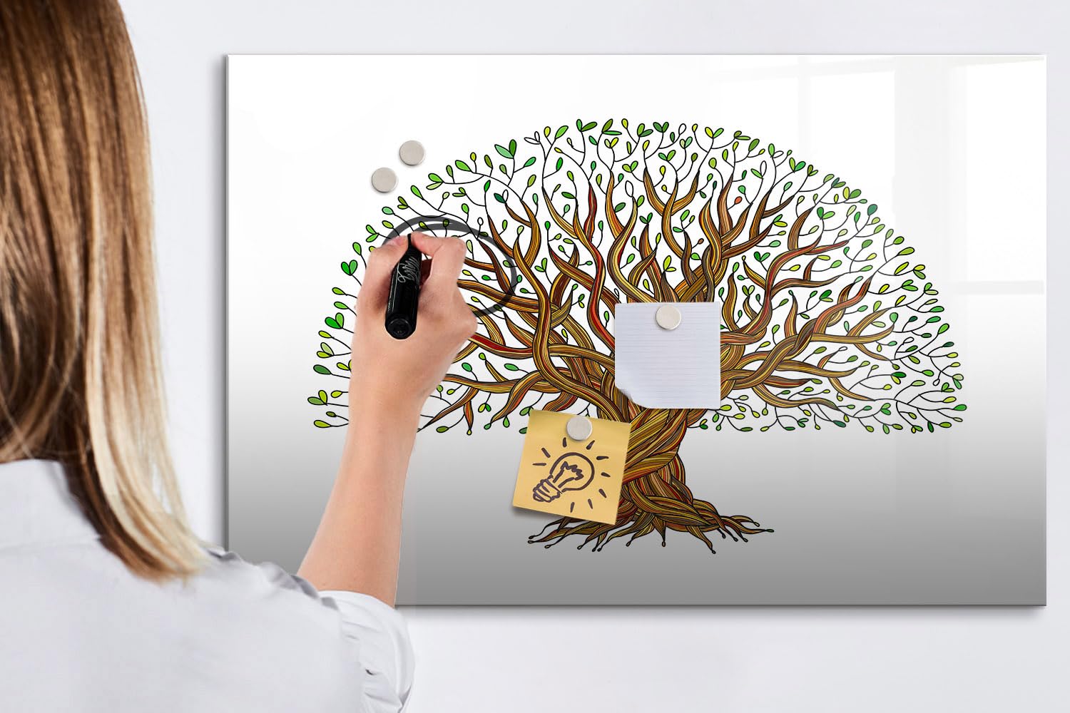 Lavagna memo magnetica 90x60 cm | Radici degli alberi