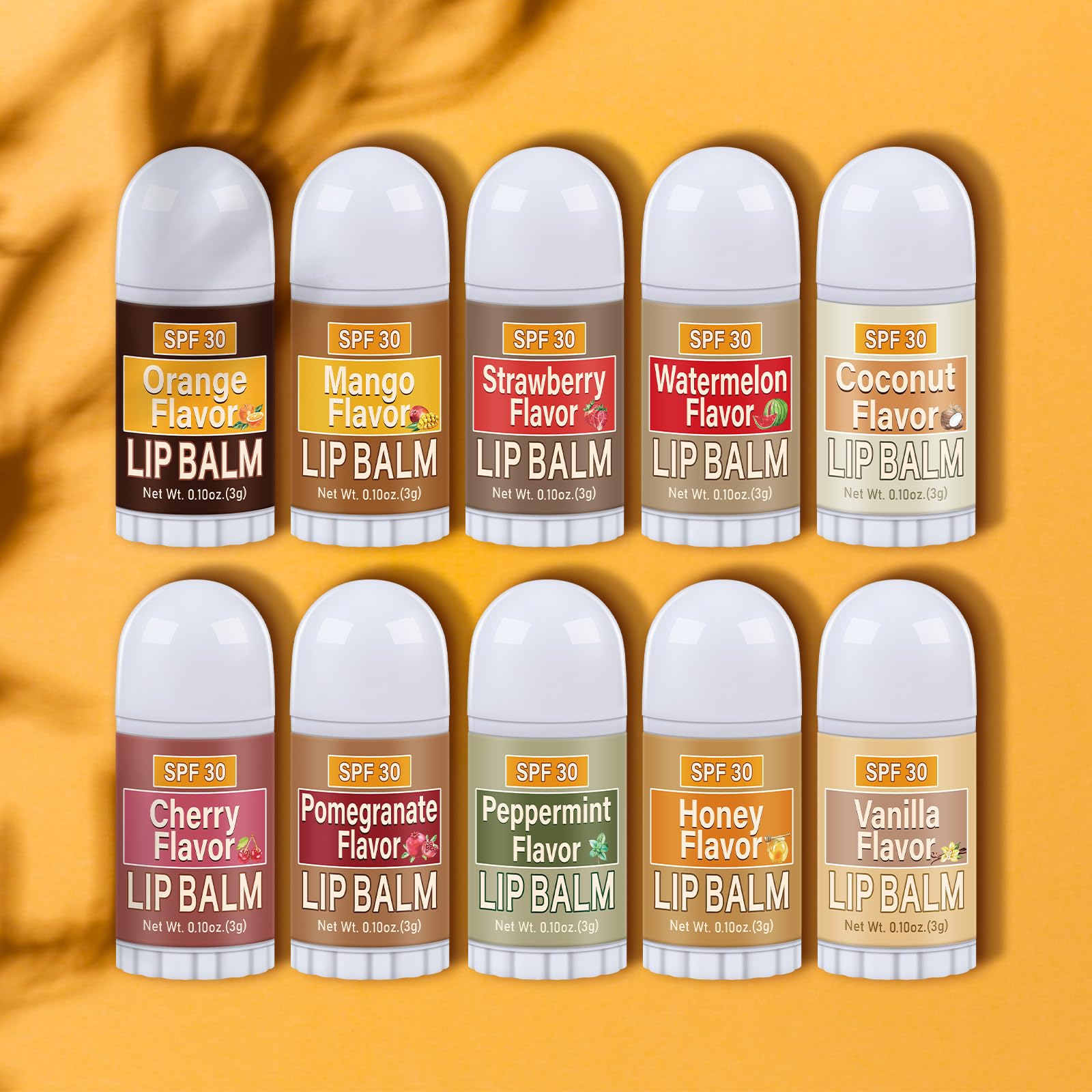 Dimsile 10 Pcs Mini Lip Balms Gift Bulk Assorted Lip Balms Sticks Spf 30 with Sunscreen Lips Care Bag Stuffers Employee Appreciation Gifts Bulk for