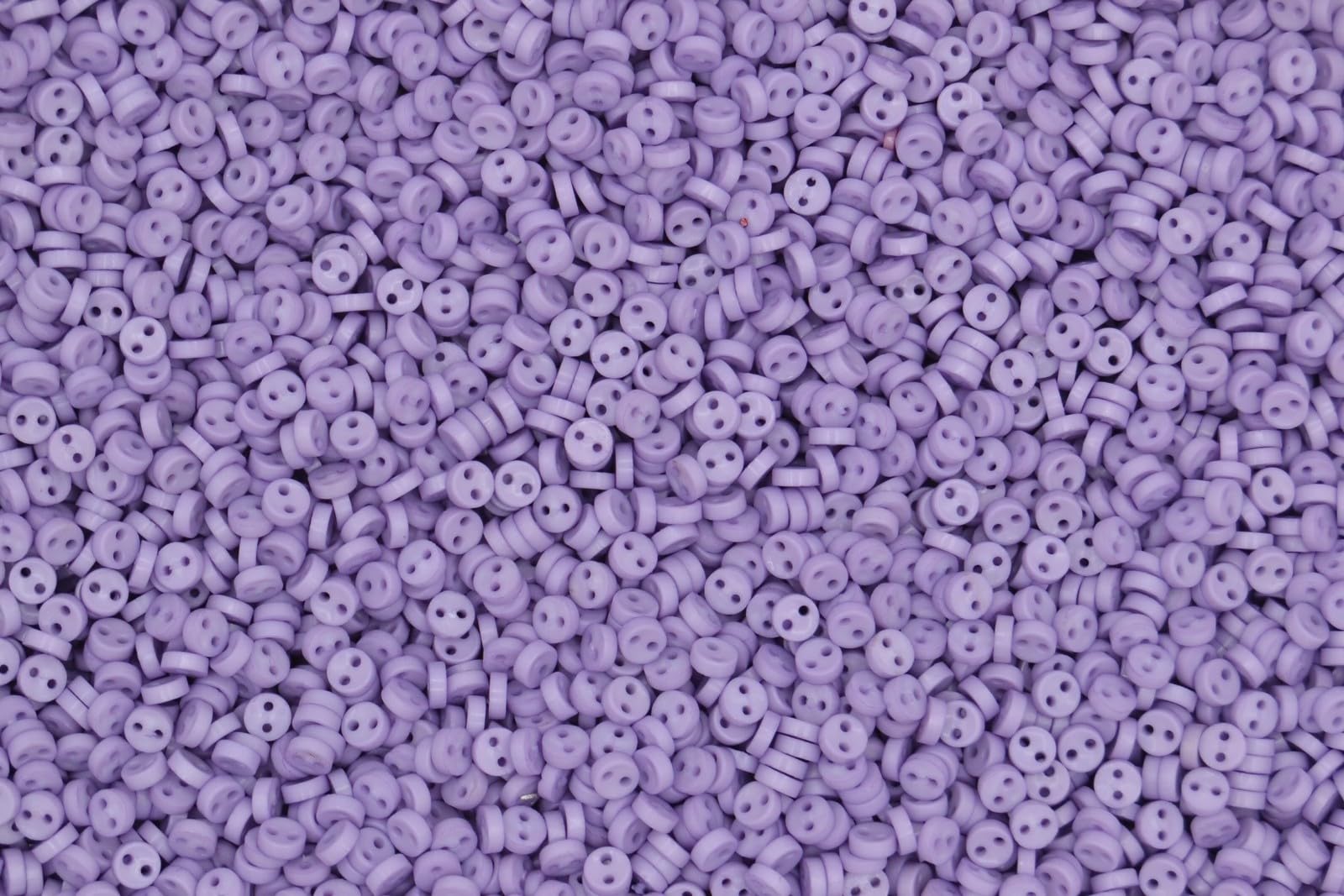 celloexpress 5mm Lavender Circles Mini Doll Buttons for Dolls & Soft Toys Clothes - 5mm Assorted Round Colours & Designs (Pack of 1000, Lavender Circles)