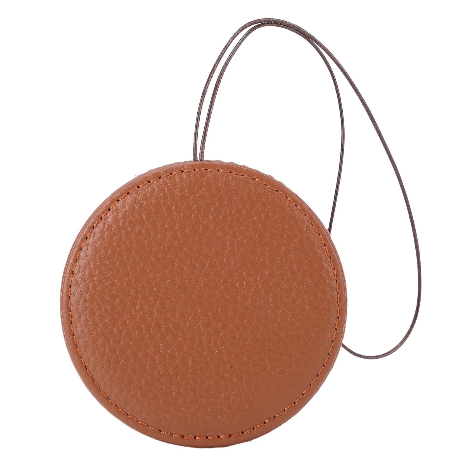 Tapa de lente de cuero PU Mini41 con correa antipérdida marrón