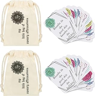2023 Latest Funny Affirmation Card Gift, 32 Pcs Sweary Affirmation Cards, My Little Bag Of Sweary Affirmations, Daily Affirmation Cards Set Encourage You Get Through Any Difficult Times