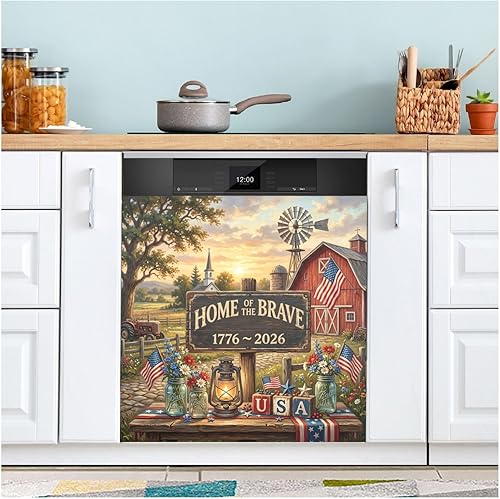 Miniatura 18 de 4th of July Cowboy Red Print Dishwasher Magnet Cover Decorative Magnetic Sticker Refrigerator Panel Door Decal for Kitchen Home Cabinet 23" W * 26" H