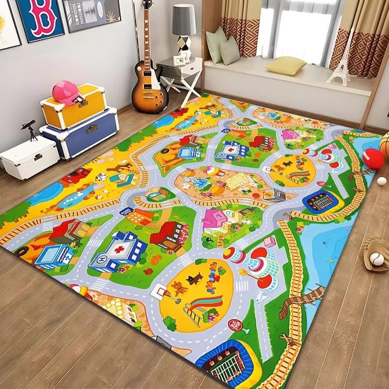 Tapis de sol enfant vie urbaine pour animer les après-midis dans la salle de jeux familiale