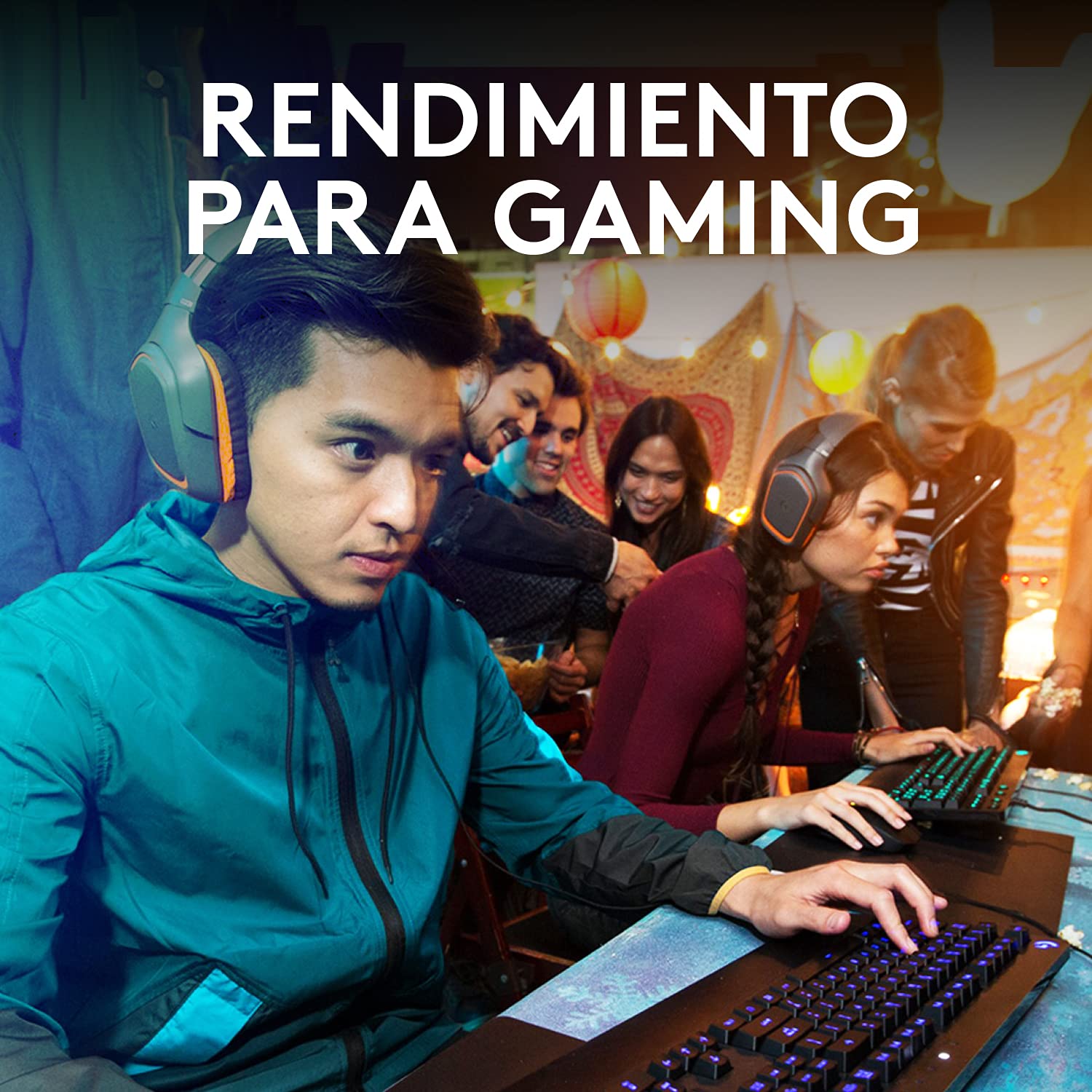 Logitech G G213 Prodigy Teclado Gaming, RGB LIGHTSYNC, Teclas retroiluminadas, Resistente a Salpicaduras, Teclas Personalizables, Controles Multimedia Dedicados, Disposición QWERTY ES - Negro
