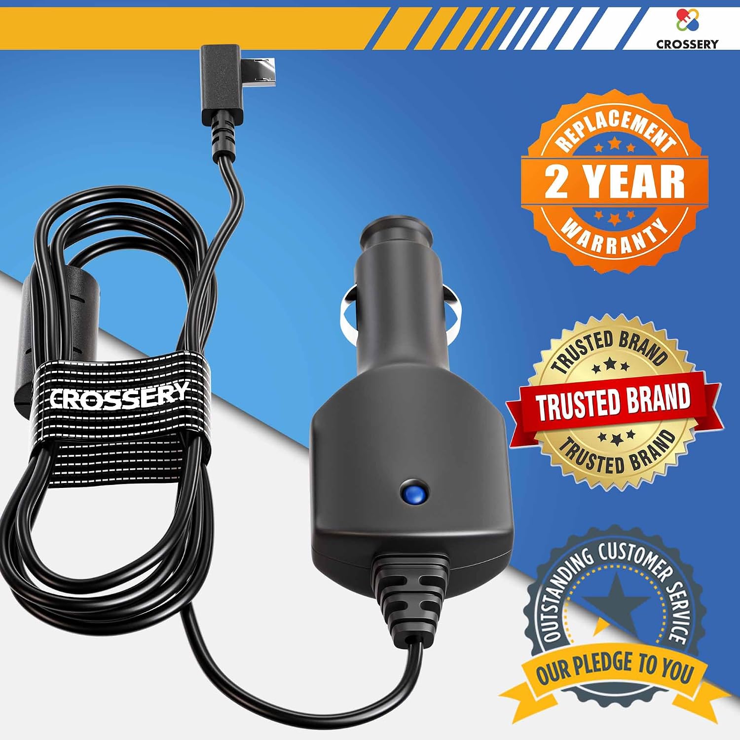 Car Charger Power Cord for Garmin Dash Cam, Micro USB Power Cord Replacement Cable for Garmin Dash Cam 45, 46 47 55 56 57 65W 66W 67W, Live, Mini & Mini2 and GPS Dezl OTR1000, OTR800 and RV 1090, 890