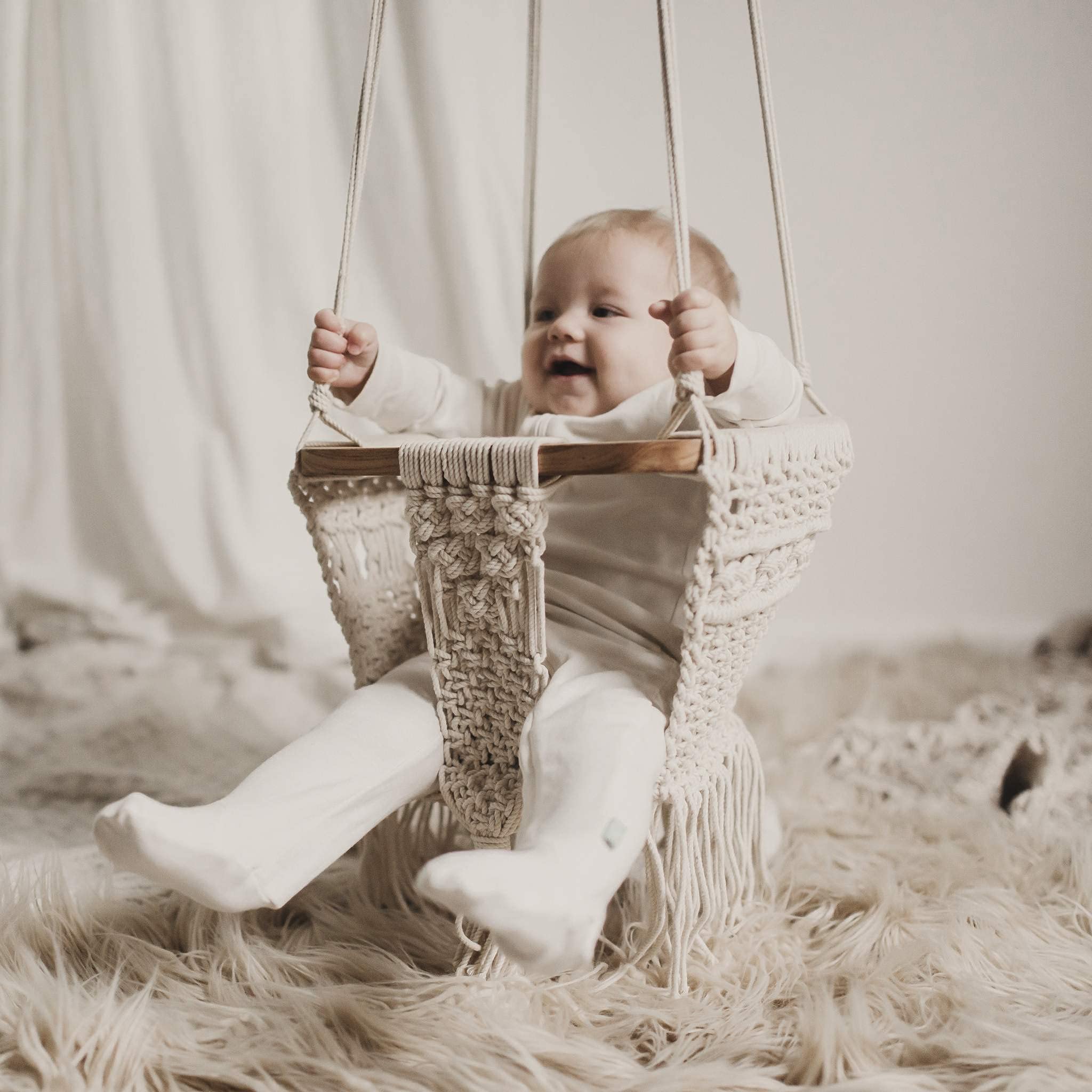 Crafty New 2021 Macrame Swing Chairs Handmade Swing Baby Swing