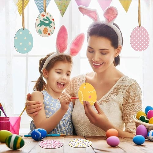 Miniatura 105 de Paquete de 50 rebanadas de madera pintables en blanco para colgar en forma de corazón natural para niños, manualidades, manualidades H-50 corazones