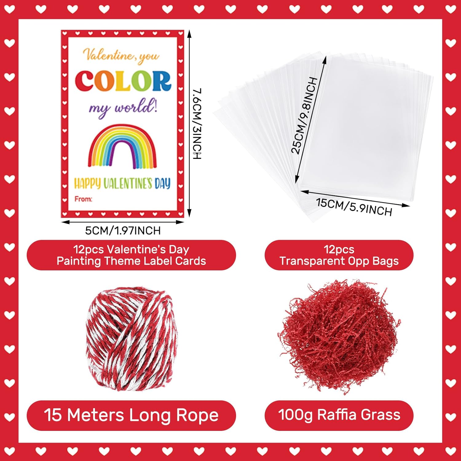 Wonderjune 74 Pcs Valentine's Gift Mini Painting Set - Watercolor Paints with Valentines Cards Easel, 8 Colors Watercolor Paints for Valentine Party Favor Exchange Gifts Art Supplies