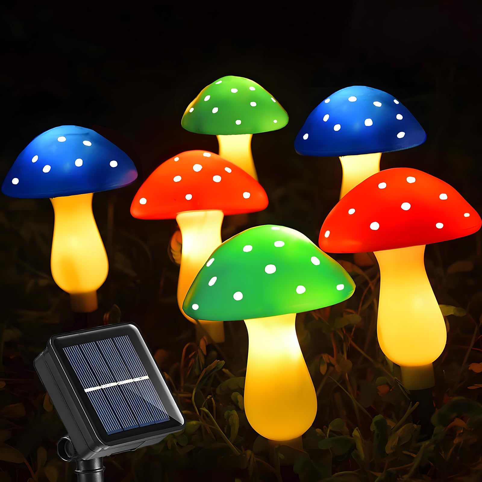 Confezione da 2 luci a forma di fungo ad energia solare, luci decorative solari da giardino a 10 teste, ideali per prato, vialetto e spazi esterni | Leroy Merlin