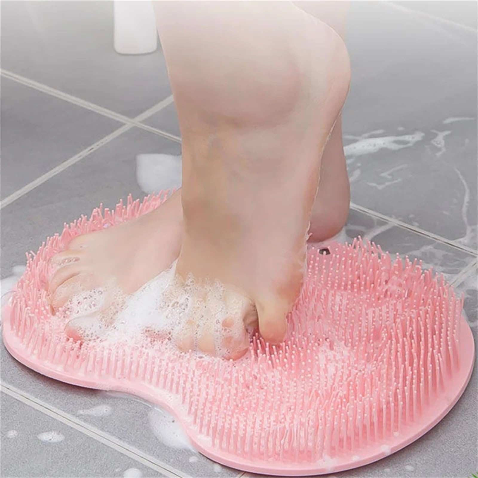 Masaje de Ducha Exfoliante for baño, Alfombra de baño, Cepillo de Masaje de Espalda, Lavado de pies de Silicona, Herramienta de Limpieza Corporal, 2 uds. para Baño(Green)