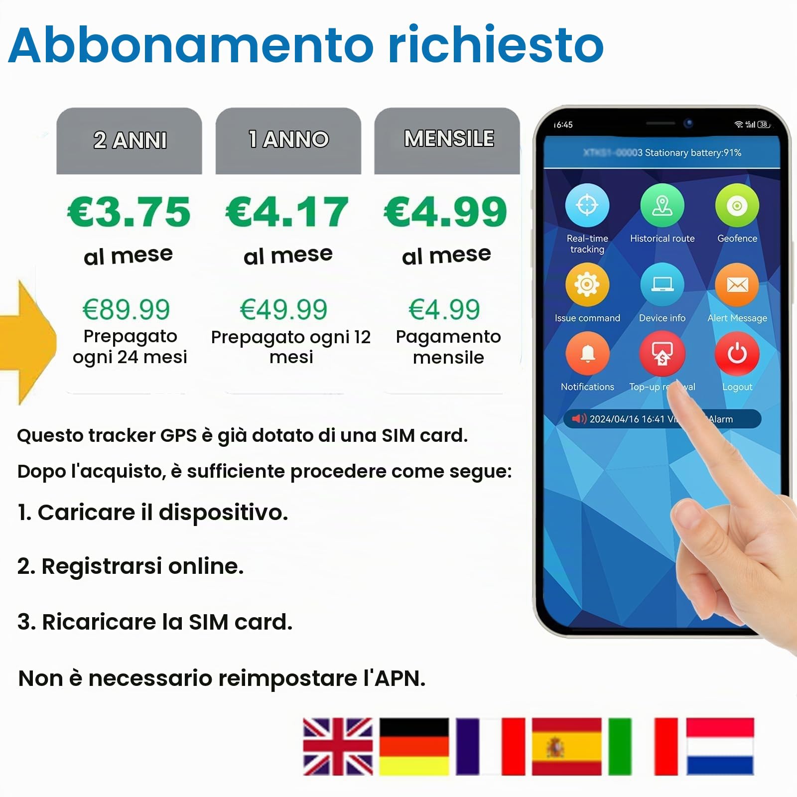 4G Localizzatore GPS per Auto/Veicoli/Moto/Flotta con App Gratuita 4G GPS Tracker Tracciatore di Posizione GPS Satellitare e Magnete Impermeabile Anti-perso Geo-Fence Alarm GPS Tracking Spia 20000mAh