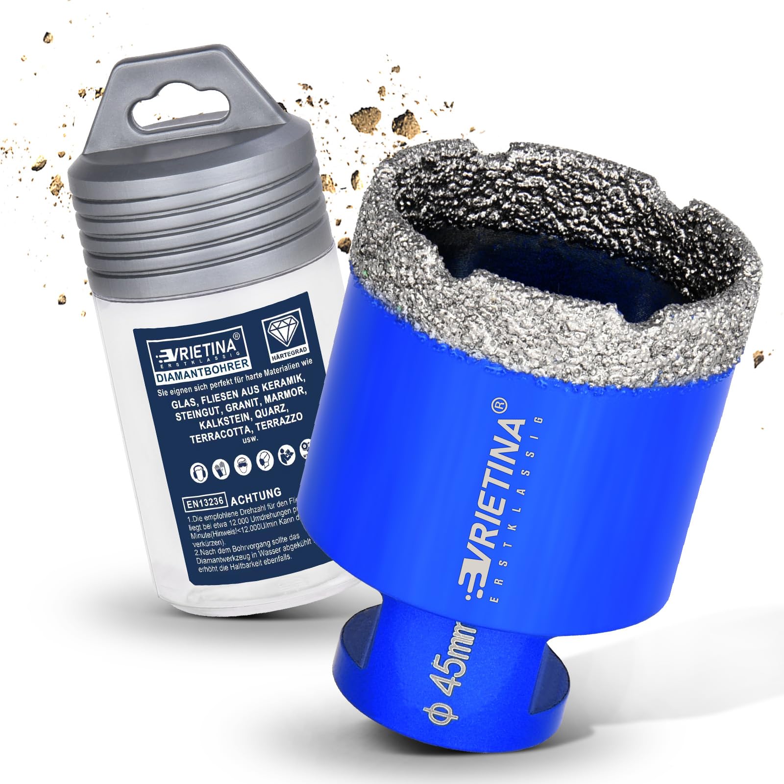 45 mm Diamond Tile Drill Bit M14 Diamond Drill Glass Drill Wet / Dry Tile Drill Bit for Angle Grinder Diamond Drill Bit Hole Saw Hole Drill Bit for Tiles Marble Granite Porcelain Porcelain Stoneware