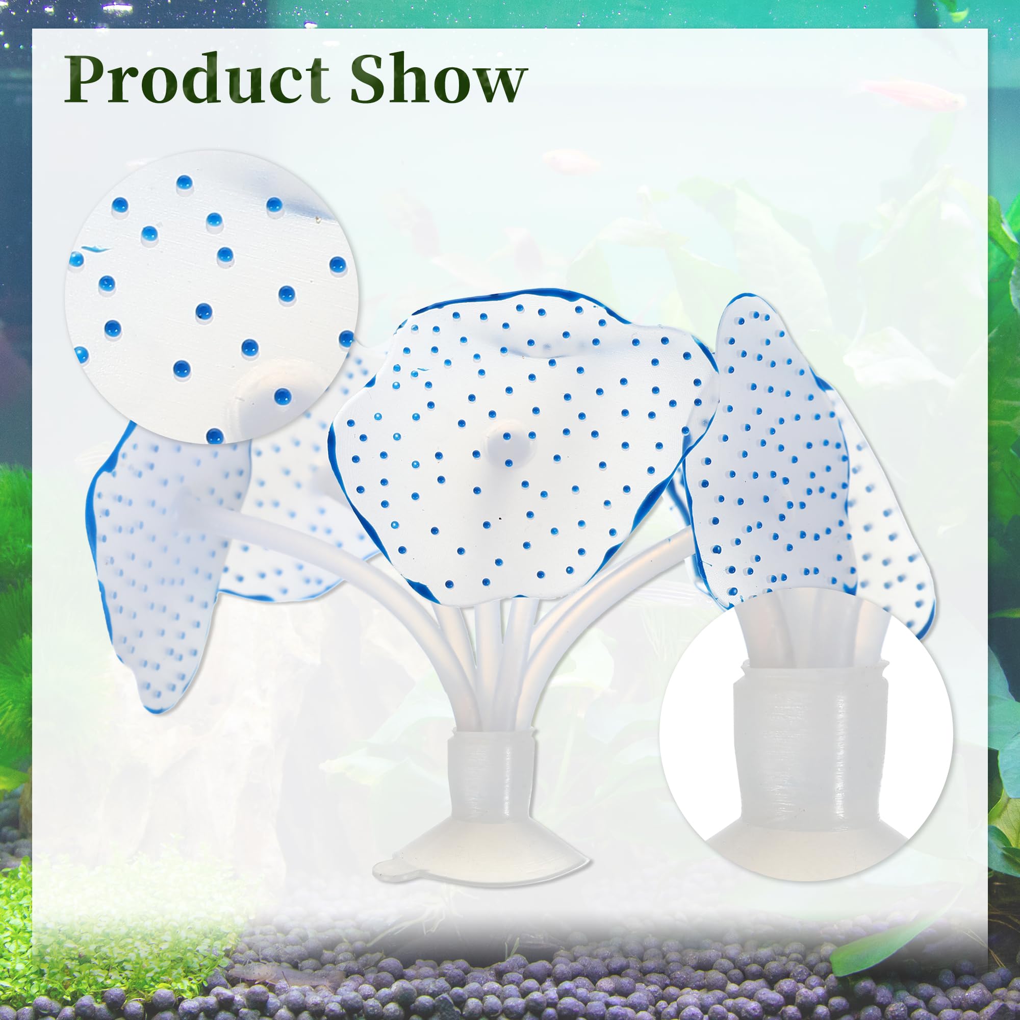 CAPASTEC Artificial Coral Ornament, Soft Silicone Glowing Fish Tank Coral with Sucker - Image 2