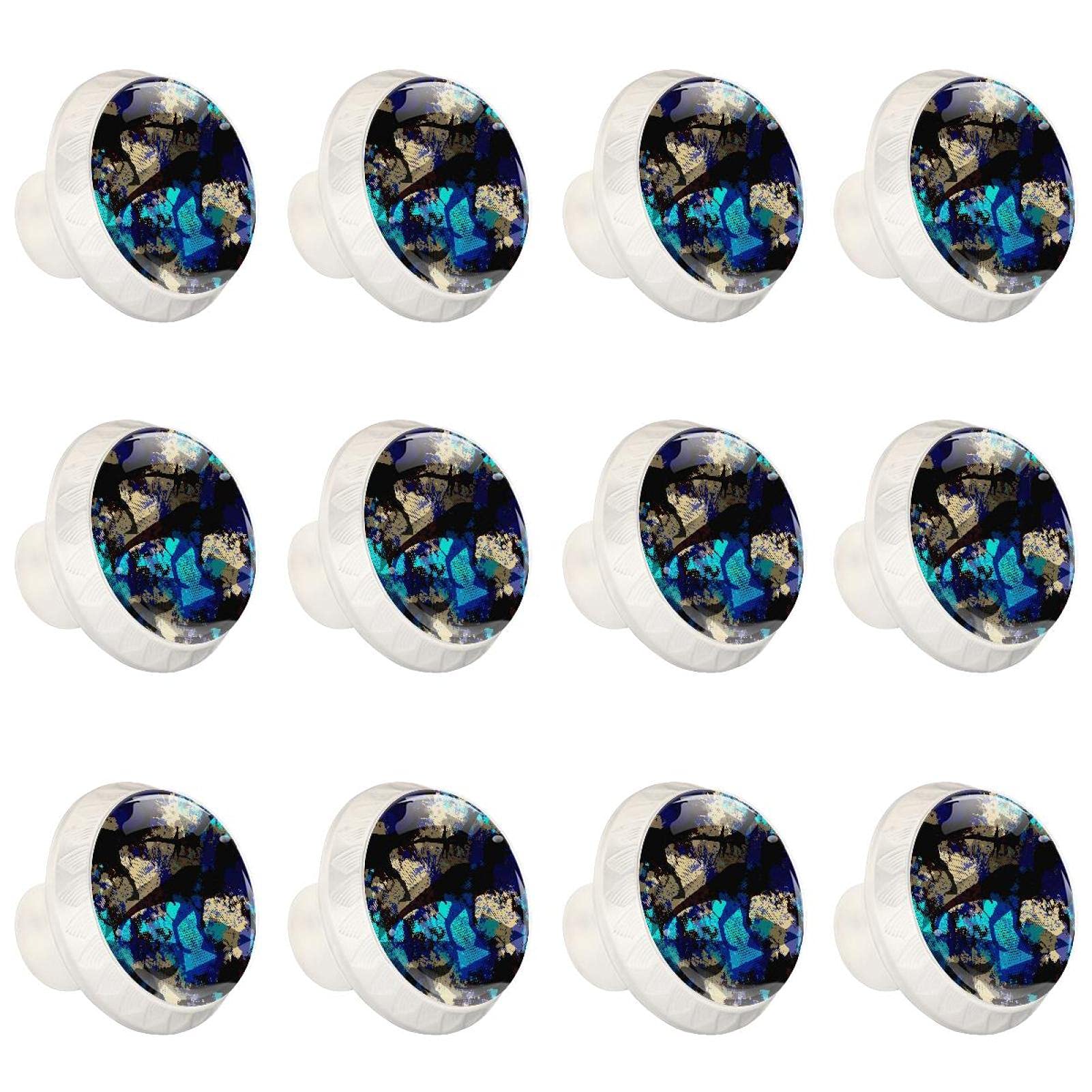 Boutons d'armoires ronds motif dinosaure militaire lot de 12