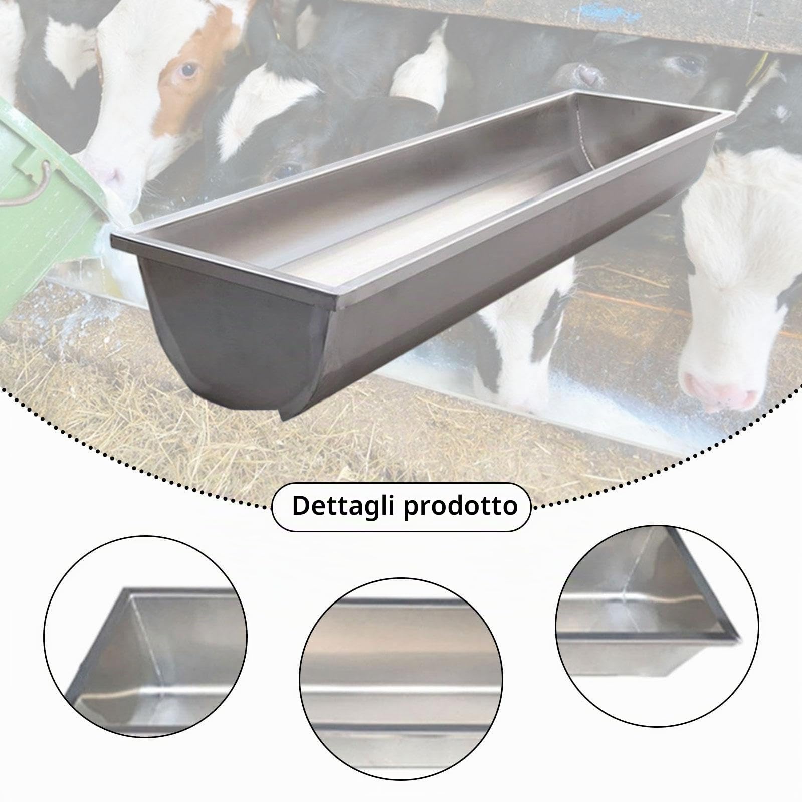 Baoblaze Mangiatoia in Acciaio Inox Facile da Pulire per Capre, Vitelli, Capre E Bovini