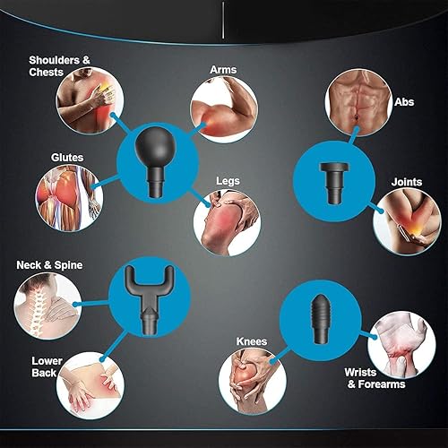 Miniatura 2 de Masajeador muscular eléctrico de percusión de mano para alivio del dolor de tejido profundo de espalda cuello hombros 6 velocidades máquina de