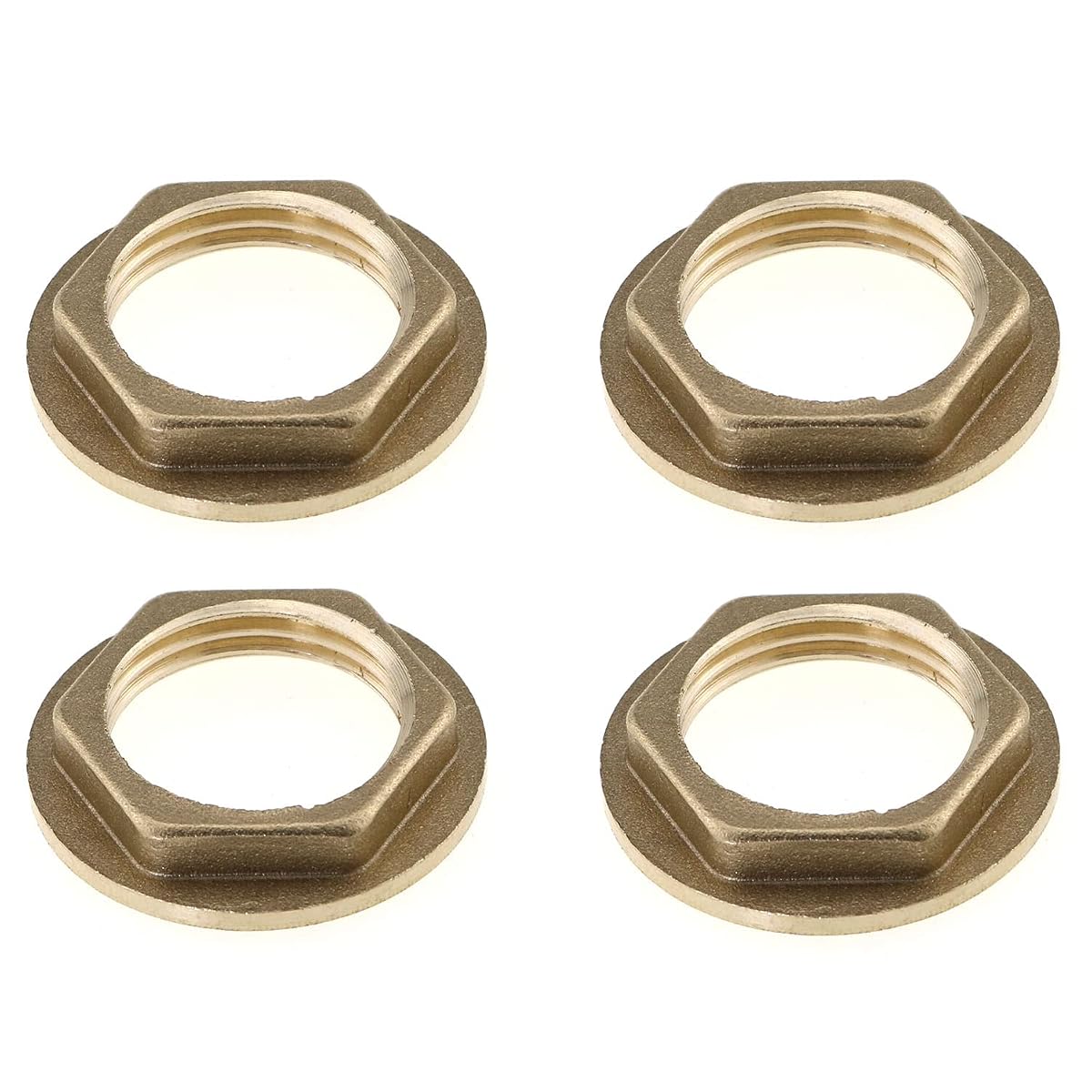 MEETOOT 4pcs Brass Lock Nuts Pipe Fitting 1/2 Inch NPT Female Lock Nut Gasket