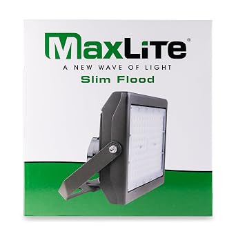Maxlite MSF70UW-CSBYRPC 70W Slim Flood Light - Outdoor Lights with CCT Selectable 3000/4000/5000K, Landscape Lighting, Bronze Finish, 120-277V, 8480-9980lm, Yoke Mount, IP65,