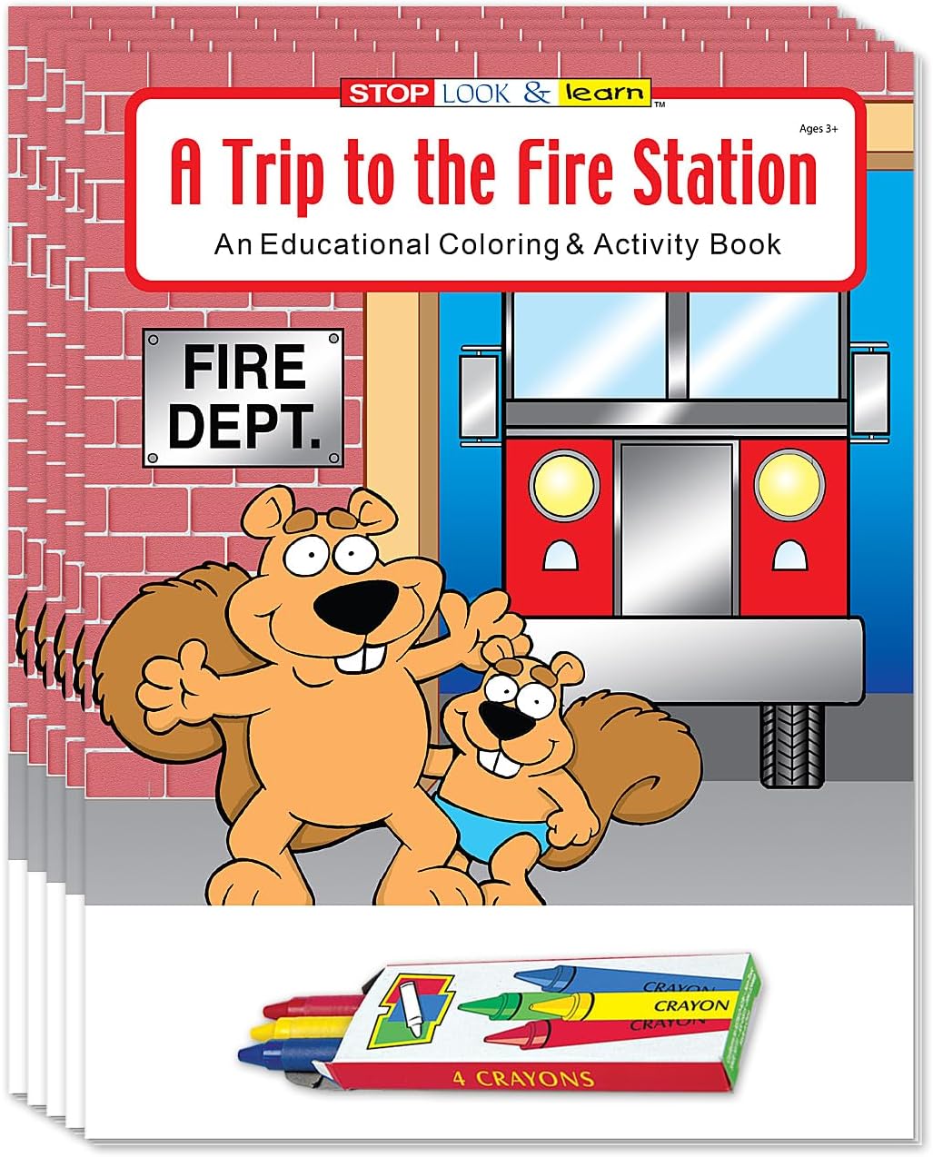 ZOCO – A Visit to the Fire Station Coloring Books (25 Bulk Pack, With Crayons) – Educational Activity Book for Kids About Firefighters & Firehouse Life
