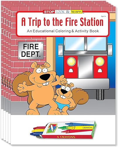 Miniatura 9 de ZOCO - Un viaje a la estación de bomberos - Libros educativos para colorear personalizados (paquete de 250 unidades, con crayones) - Materiales para