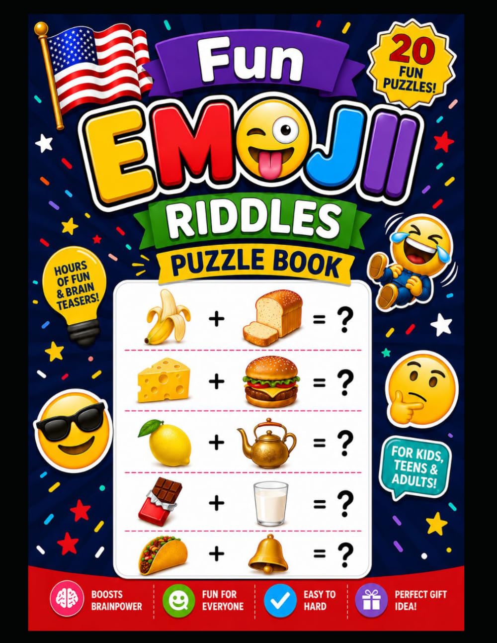 FUN EMOJI RIDDLES: Puzzle Book for Kids and Family Fun