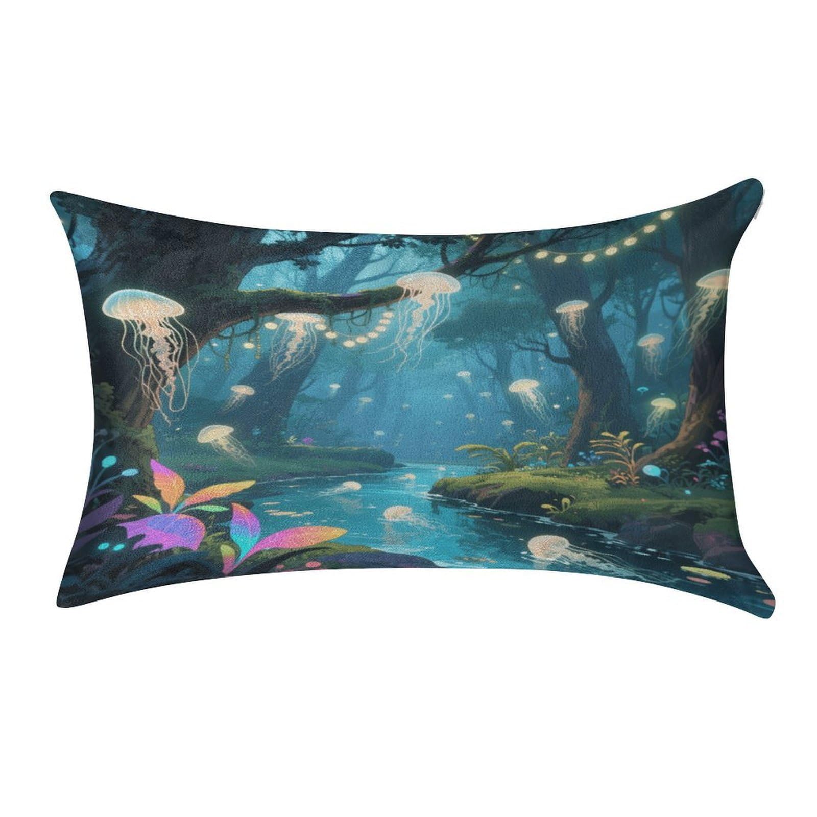 Fekiloot Style Jellyfish Forest Pillow Covers Home Decor Pillow Cases