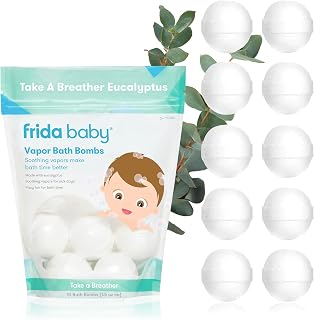 Frida Baby Vapor Bath Bombs for Toddlers & Kids: Eucalyptus Lavender Essential Oils, Natural Sick Day Relief, 10 Count