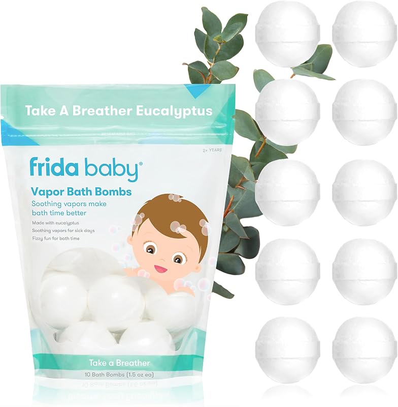 Frida Bombas de Banho Aromáticas com Óleos Essenciais de Eucalipto e Lavanda, Pacote com 10