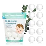 Frida Baby Natural Vapor Bath Bombs for Toddlers & Kids, Eucalyptus Essential Oil Bath Bombs for Aromatherapy, 10 Count