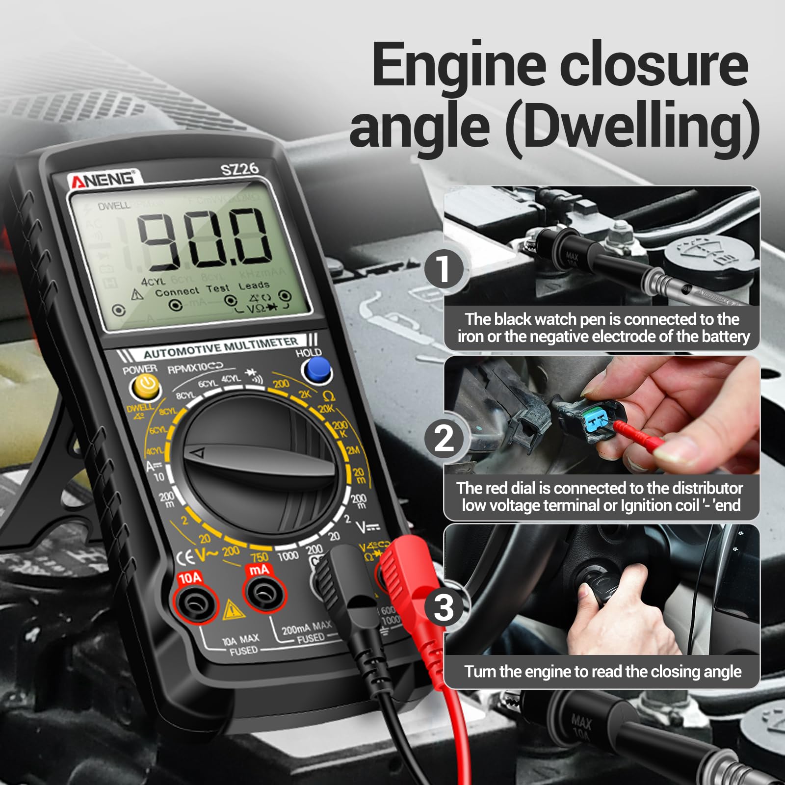 ANENG SZ26 Multimeter - Engine Analyzer & Tachometer -3 ANENG SZ26 Multimeter - Engine Analyzer & Tachometer -3