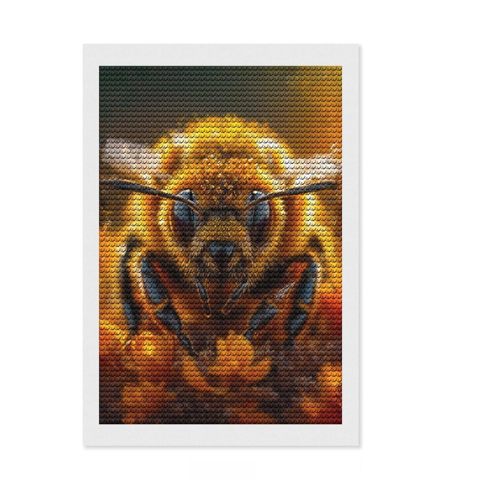 Junmoney Buzzing Harmony Diamond Art Kit 8"x12", Easy Handmade Project, Nice Detail and Sparkle, Office Decor, Birthday Gift, Easy to Enjoy