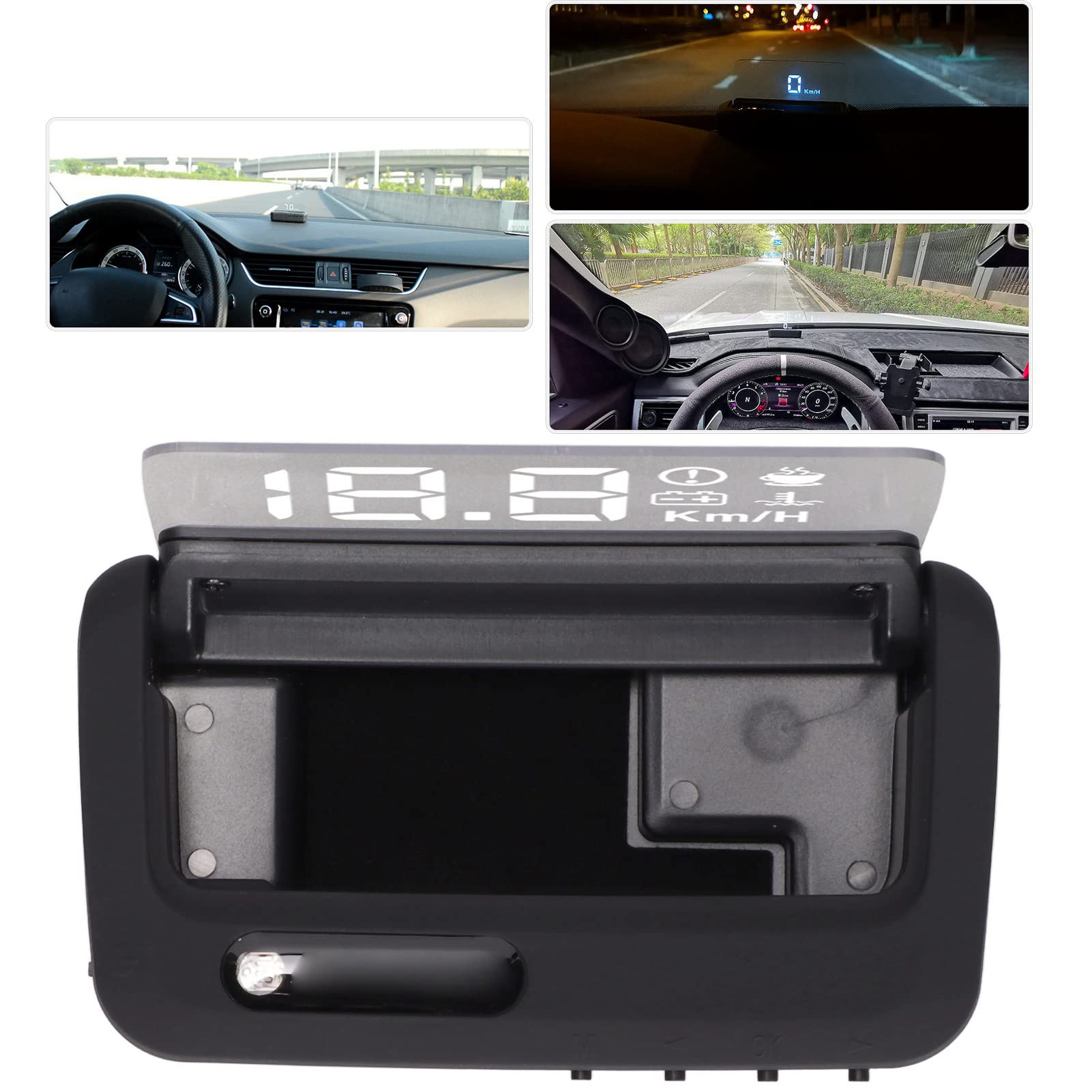 Mxzzand HUD Head Up Display Universale OBD2 + GPS – Velocità, Giri, Temperatura, Voltaggio – Per Auto