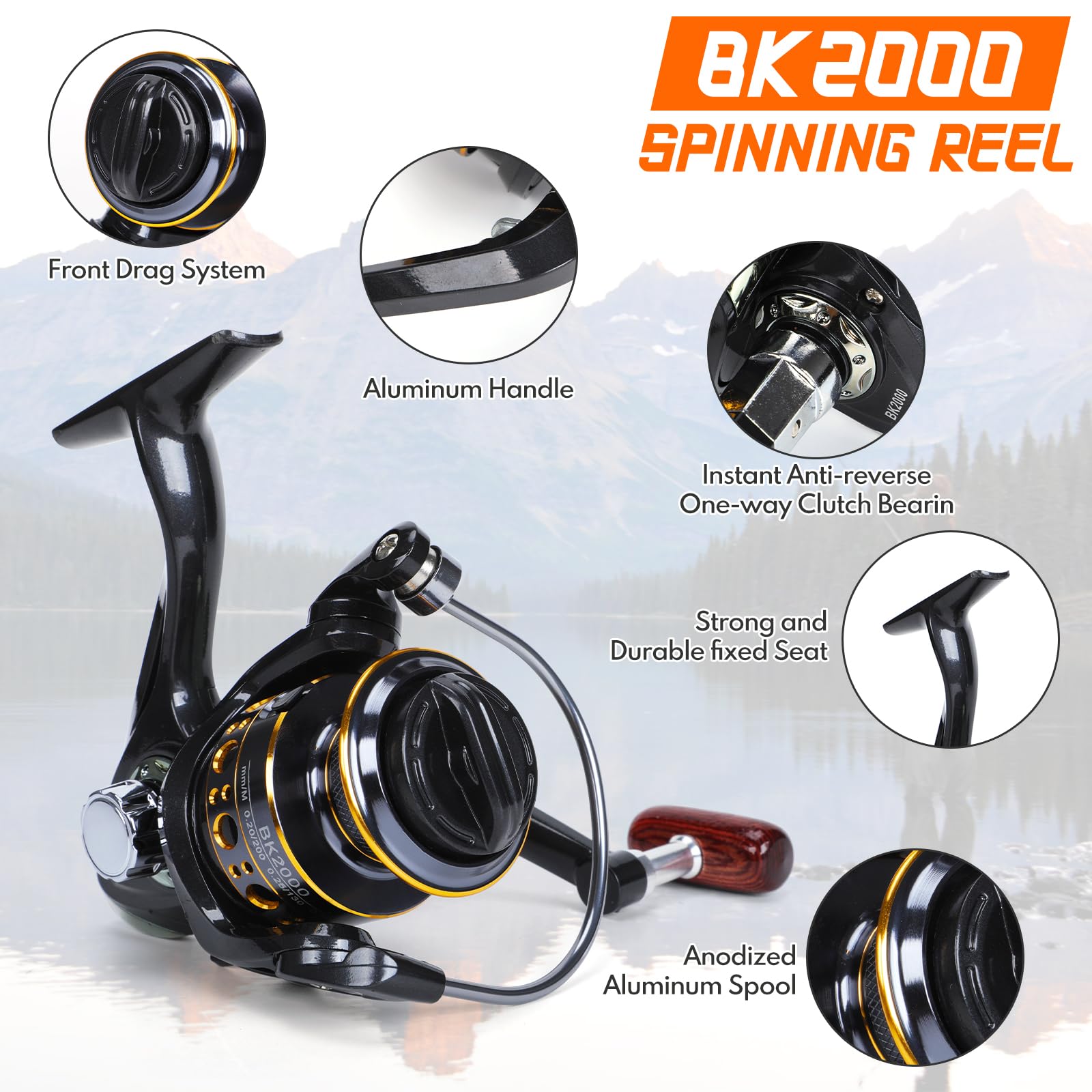 soonbuy Telescopische Hengel Set - 39 stuks, Hengel Combo's met Vislijn, Spinning Rollen Vissen Lokt Haken Kit voor Zoutwater Zoetwater Visgerei Kit 3.0m DC4000 visserij reel