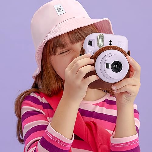 Miniatura 7 de Meetikar Instant Mini 12 - Funda para cámara instantánea Fujifilm Instax Mini 12, piel sintética para Fujifilm Instax Mini 12 con correa ajustable