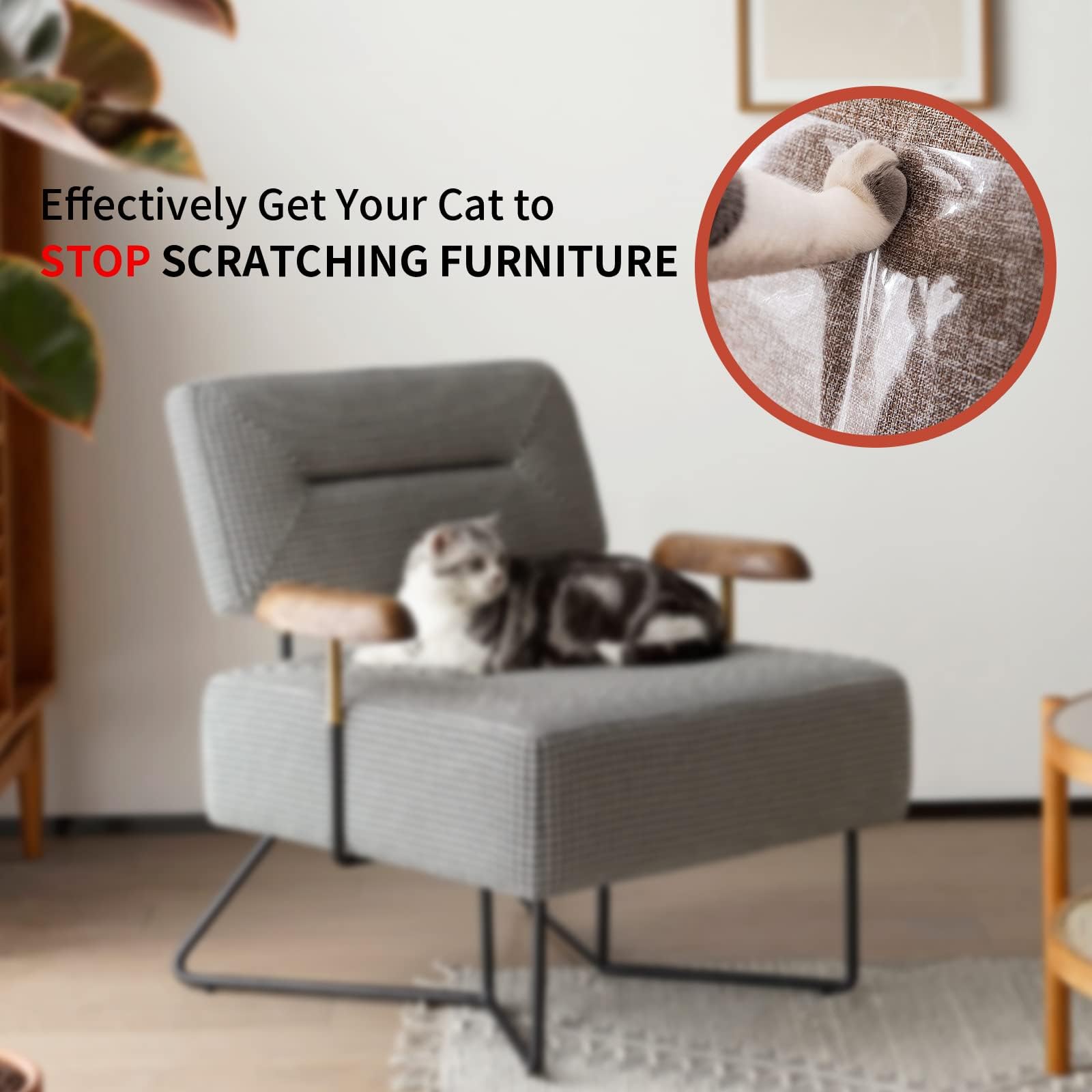 Produktbild von Kratzschutz Tape Für Katzen | Transparente Möbelschoner | Für Sofa, Couch, Tür & Wand
