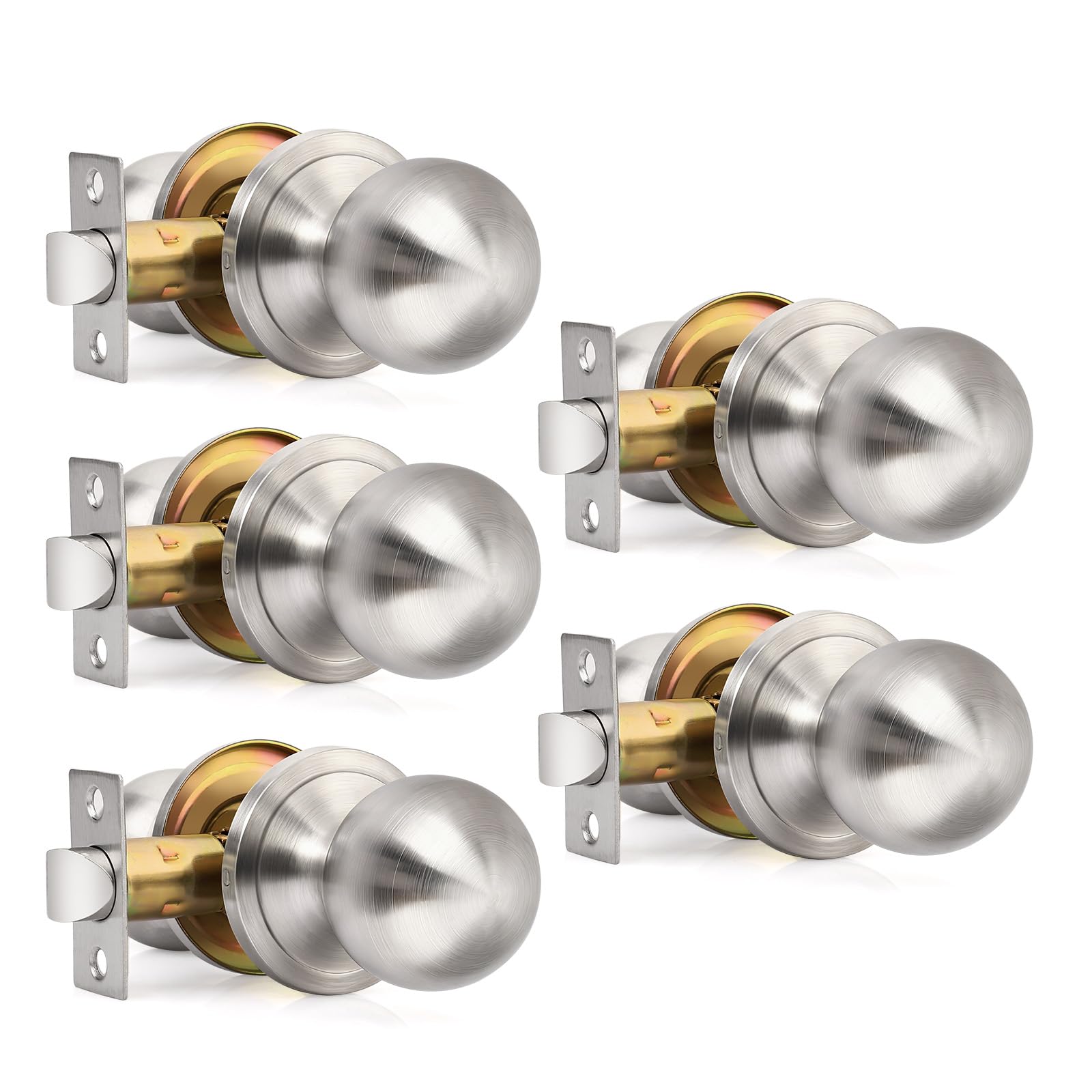 Matte Black Keyed Entry Door Knobs - 2 Pack -12
