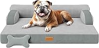 Vista 9 de Cama ortopédica XL para perro, cama extragrande para perros, camas refrescantes para mascotas de doble cara con funda lavable de espuma Marrón