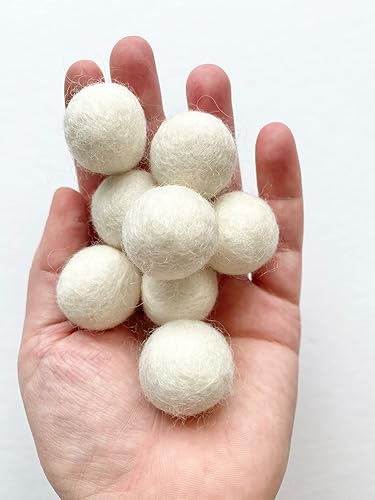 Miniatura 6 de 2.5 cm handmade felt balls - Bulk Quantity: 50 - Ombre of Greens: Dark Green, Forest, Grass, Lime, White - 100% Wool Poms for Crafting, Garland