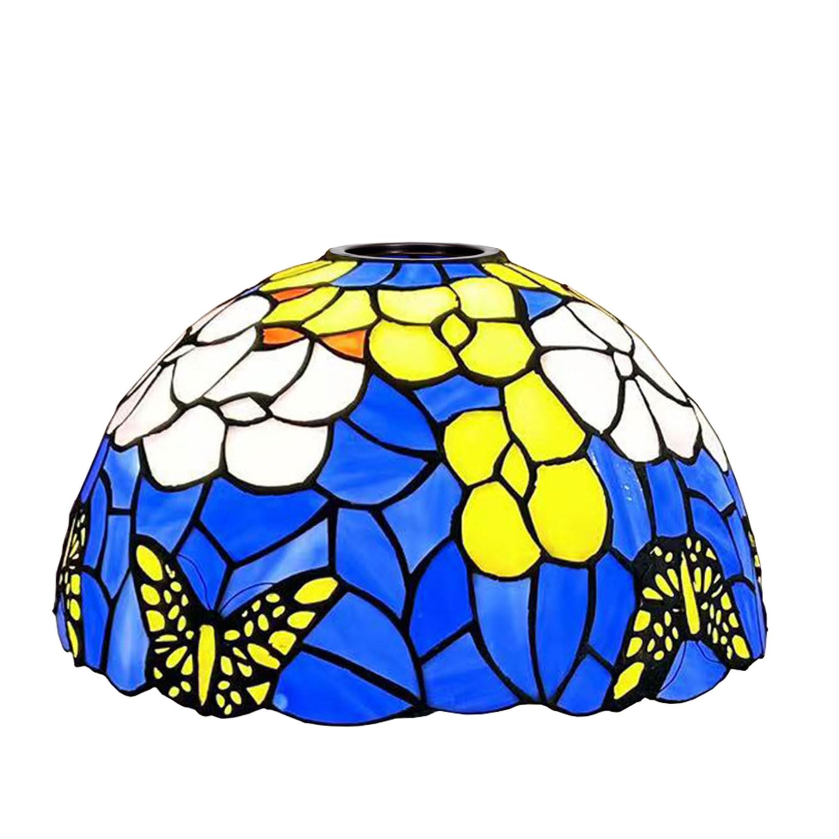 SaryEdge 12X7 Inch Stained Glass Lamp Shade Replacement Only Tiffany Style Lampshades Antique Light Cover Suitable For Use With Arched Floor Lamp Torchiere Lamp Table Lamp Pendant Ligh，Butterfly