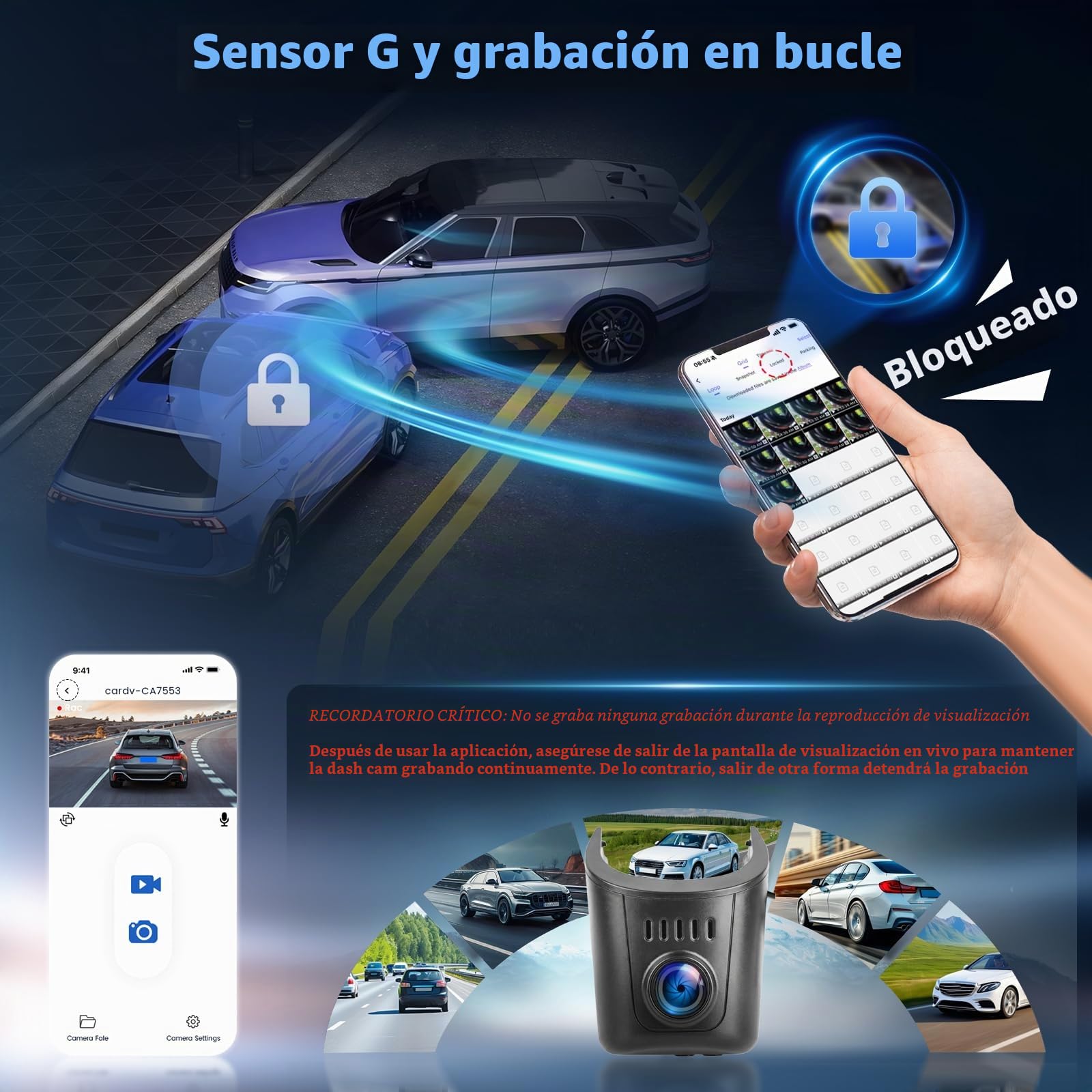 Dashcam Cámara Coche 4K para Audi 2019-2026, Audi A4/ A6 Allroad/ A3 A5 Q5 S4 S6 Q7 A8 S8 TT A7 S5 Q3 S3 S7 RS3 RS5 RS6 E-Tron, Cámara para Coche OEM 4K con WiFi