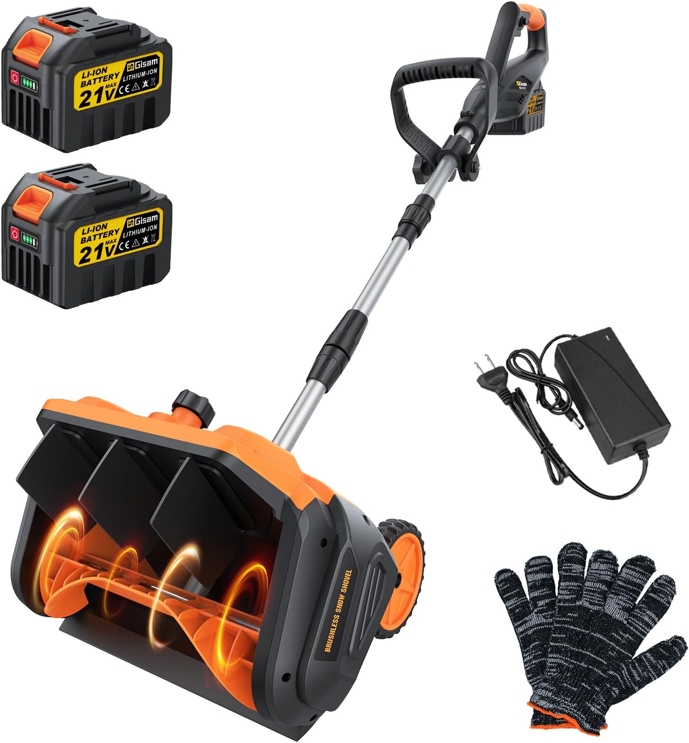 Cordless Snow Shovel, 3500W Battery Snow Blower with Dual 6.0Ah Anti-Freeze Batteries & Base Plate, 25.6Ft Throw, 13Inx7In Brushless Snow Shovel with Wheels for Driveway Sidewalk Snow Removal