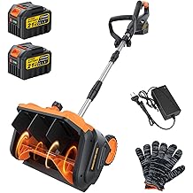 Cordless Snow Shovel, 3500W Battery Snow Blower with Dual 6.0Ah Anti-Freeze Batteries &amp; Base Plate, 25.6Ft Throw, 13Inx7In Brushless Snow Shovel with Wheels for Driveway Sidewalk Snow Removal