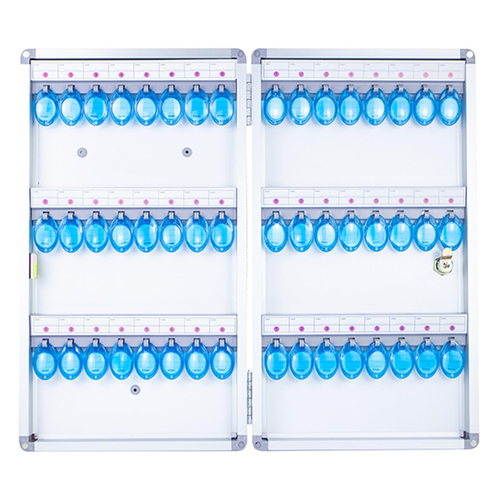 Armario de metal seguro para llaves con cerradura y etiquetas, solución ideal para guardar llaves para escuelas y bienes raíces, dimensiones: 48 cm, protege tus llaves de manera eficiente