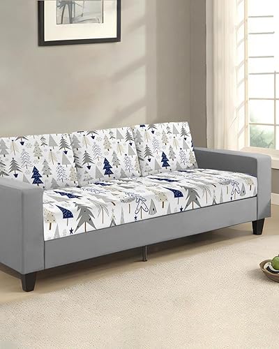 Miniatura 9 de Fundas de cojín para sofá, color rosa degradado, funda elástica para sofá con parte inferior elástica, fundas modernas de moire geométrico abstracto