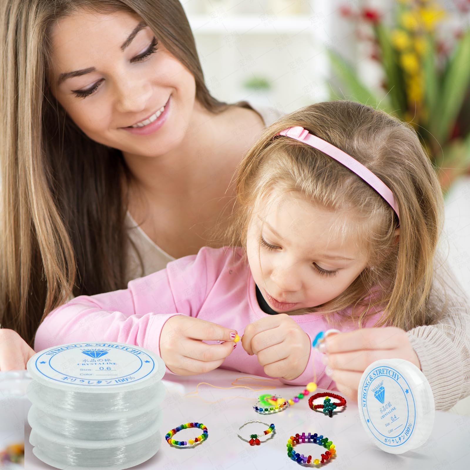 Rubber elastiek voor armbanden kleur DONKER BLAUW