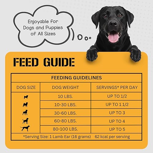 Miniatura 6 de Dog Chits Orejas de cordero para perros  Golosinas para perros de oreja de cordero horneadas 100% naturales  Sin granos, con alto contenido de