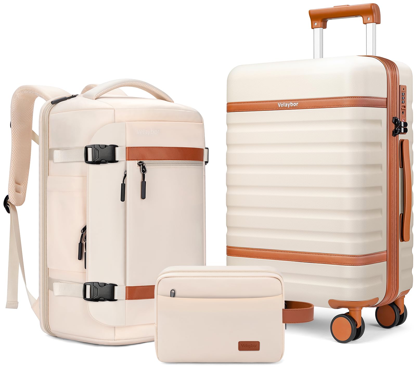 Luggage Sets 3 Piece with Spinner Wheels Lightweight PC Hardside Suitcase with TSA Lock YKK Zippers 20 Inch