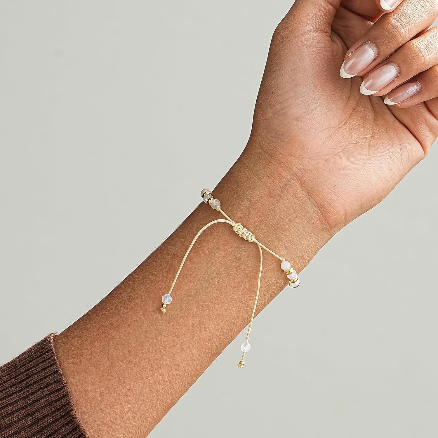 Glowave Catholic Gold Cross Bracelet for Women, Beaded Adjustable Faith Jewelry with Moonstone and Virgin Mary Medal, Religious Gifts for Women - Image 8